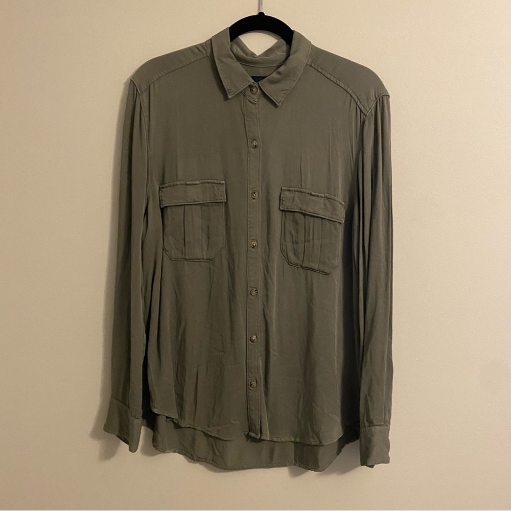 Army Green oversized casual button down